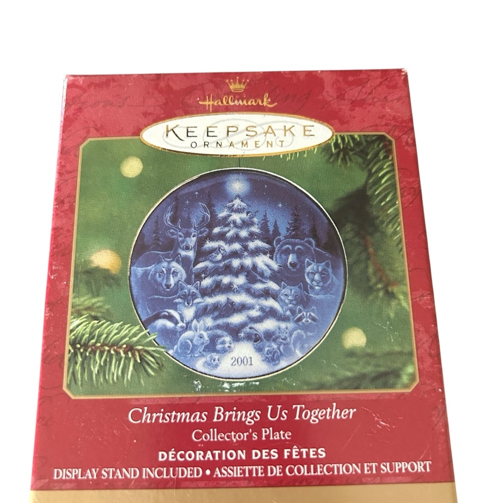 VTG Y2K 2001 Hallmark Ornament Christmas Brings Us Together Plate Limited Ed.